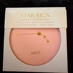 Star Sign Paper Coaster Set - Pink